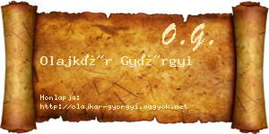Olajkár Györgyi névjegykártya